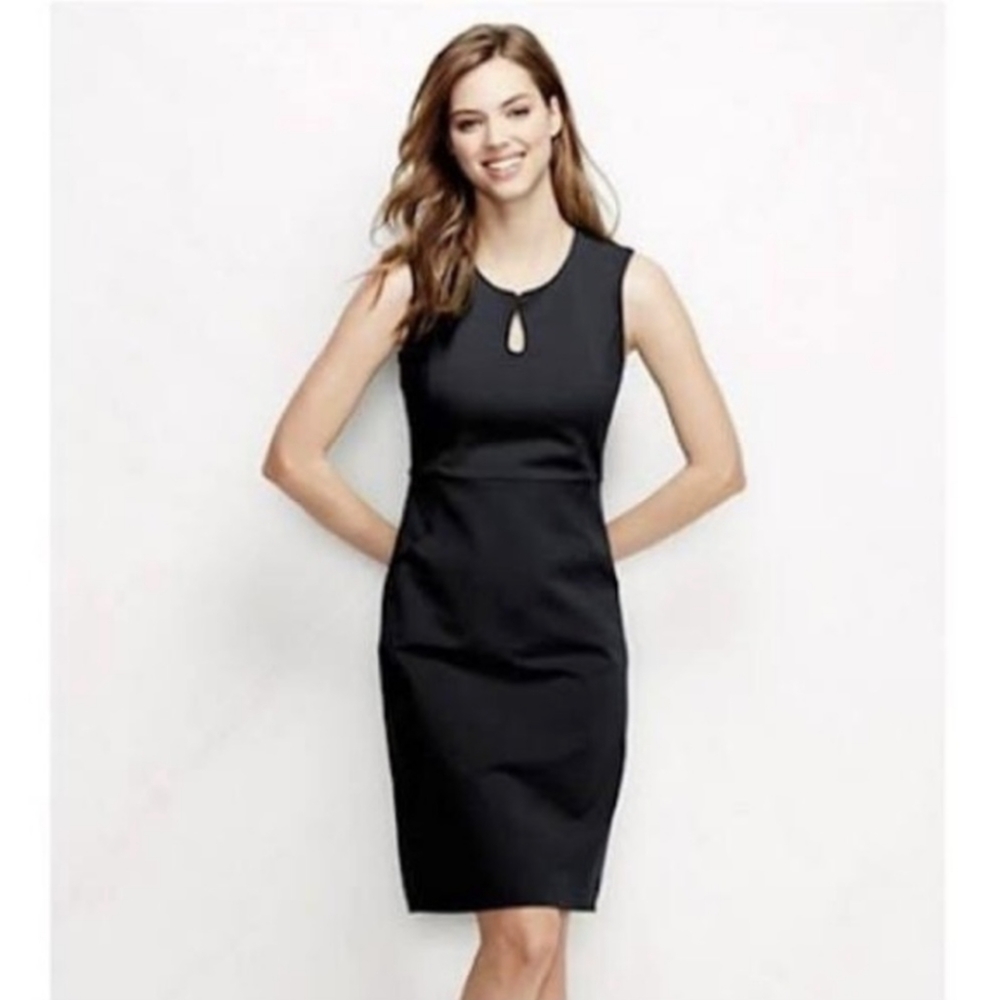 Lands' End Women's Professional Knit Ponte Sheath Dress Stretch Black Size 4